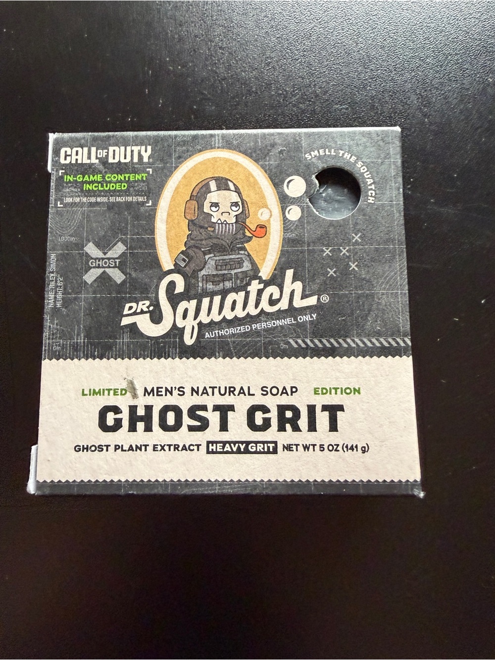 New Dr Squatch Call of Duty Limited Edition Ghost Grit Natural Heavy Grit Soap